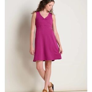 Toad & Co Sleeveless Rosemarie Dress Boysenberry Texture Size XL Magenta